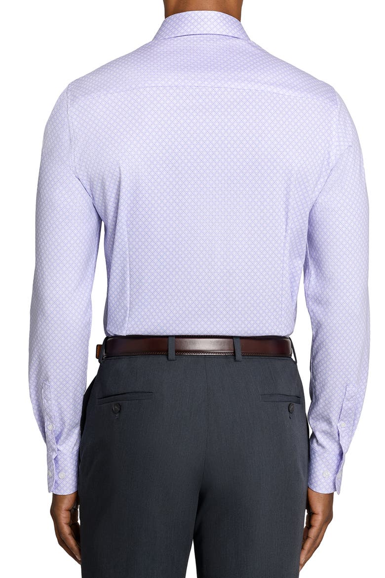 Slim Fit Cross Geo Reworked Button-Up Shirt, Alternate, color, WHITE/ PURPLE