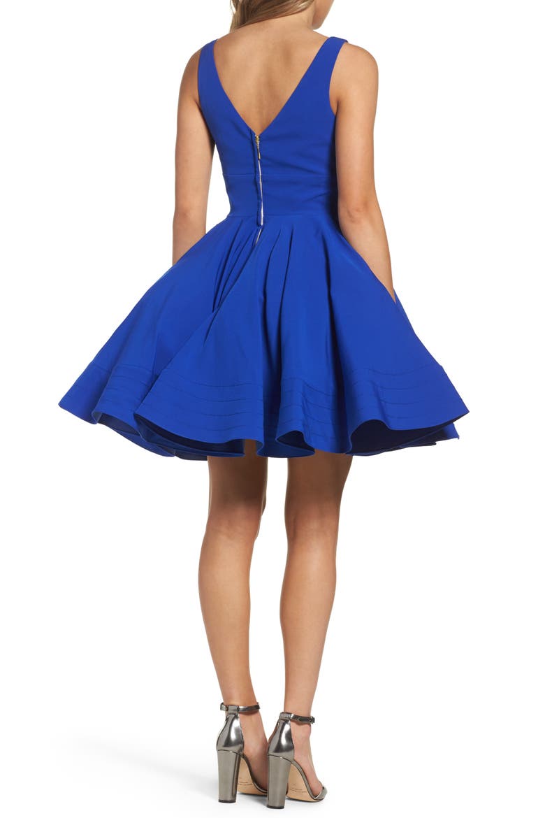 Sequin Fit & Flare Cocktail Dress, Alternate, color, ROYAL