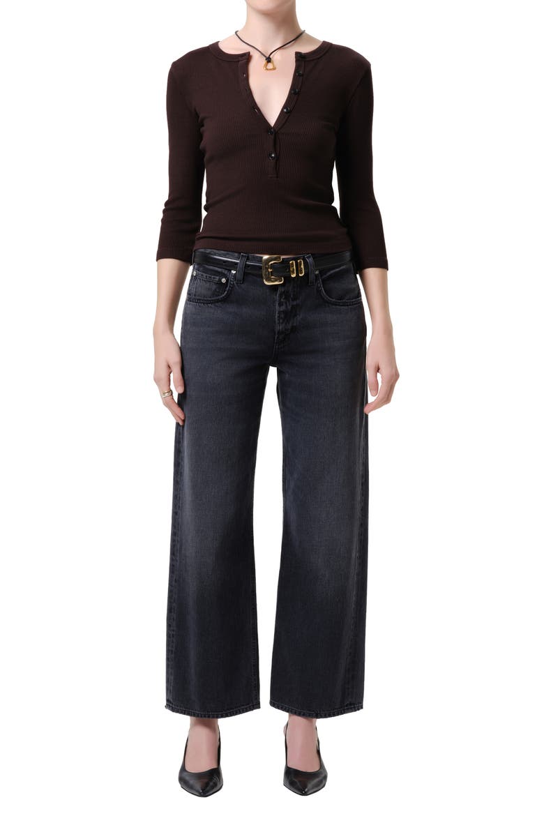Boy Rib Henley, Alternate, color, CHOCOLATE MD DK BROWN