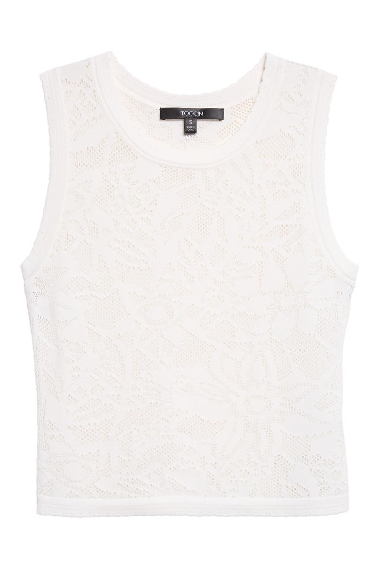 Lettie Pointelle Knit Tank, Alternate, color, OPTIC