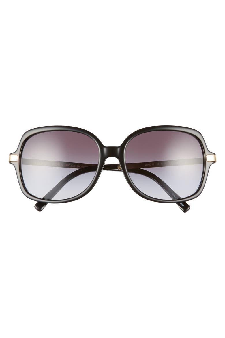 57mm Gradient Square Sunglasses, Alternate, color, BLACK/ GOLD/ BLACK GRADIENT