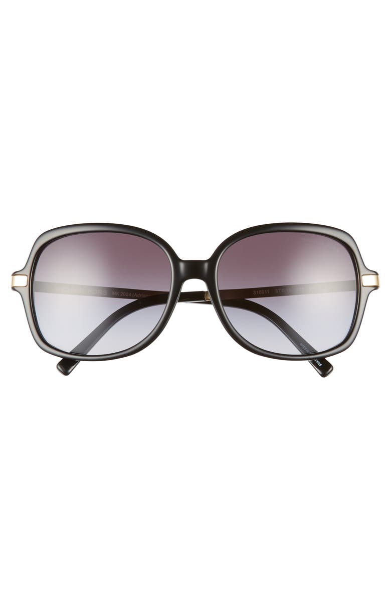 Michael Kors 57mm Gradient Square Sunglasses, Alternate, color, Black/ Gold/ Black Gradient