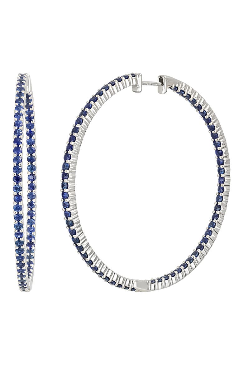 Large El Mar Inside Out Hoop Earrings (Nordstrom Exclusive), Main, color, 18K WHITE GOLD - SAPPHIRE