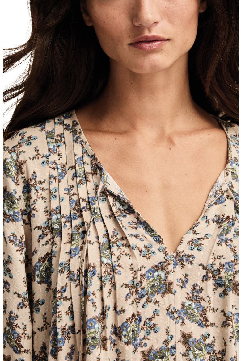 Pintuck Floral Peasant Top, Alternate, color, LILAC FLORAL