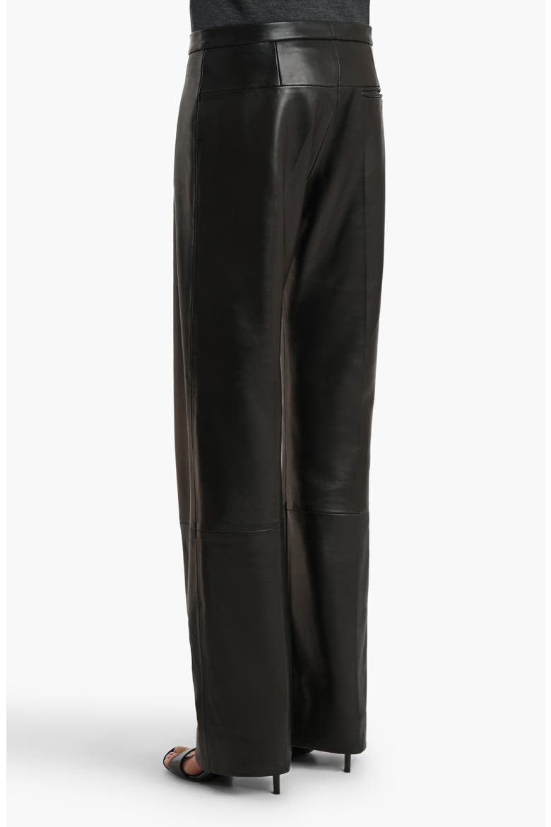 Miles Plongé Leather Straight Leg Pants, Alternate, color, BLACK
