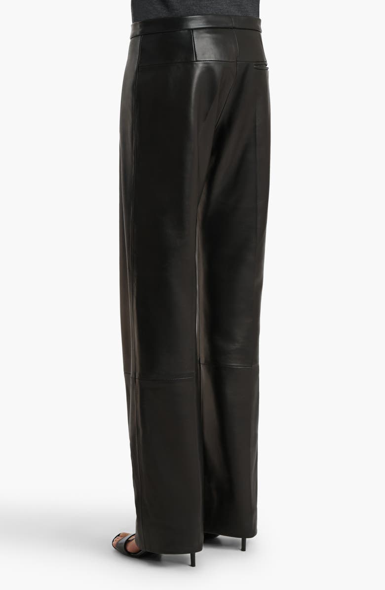 Khaite Miles Plongé Leather Straight Leg Pants, Alternate, color, Black