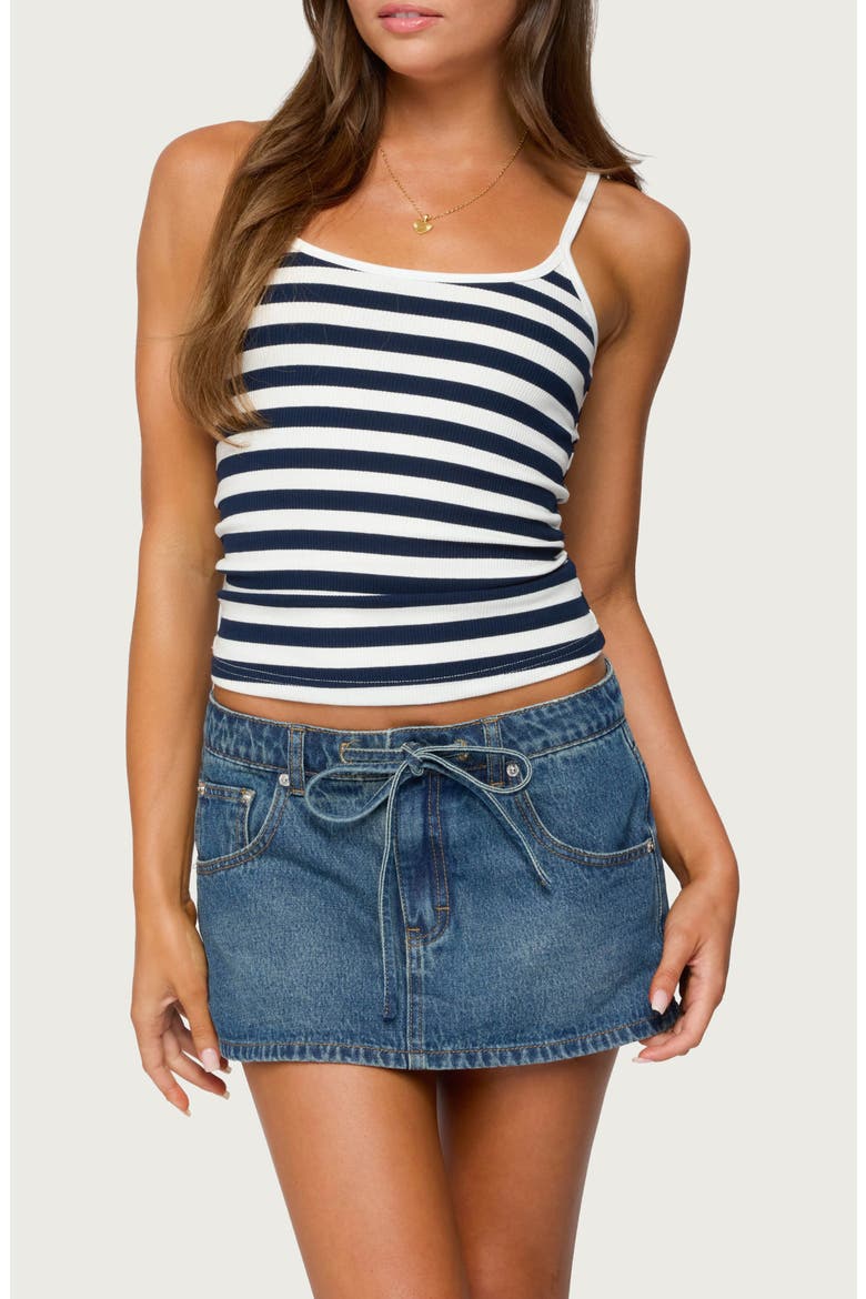 Bailee Stripe Rib Camisole, Main, color, NAVY-AND-WHITE