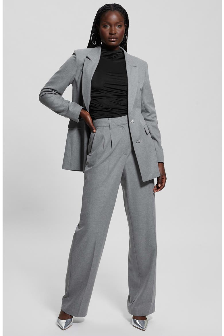 Doris Rhinestone Button Blazer, Alternate, color, CLOUDY GREY HEATHER
