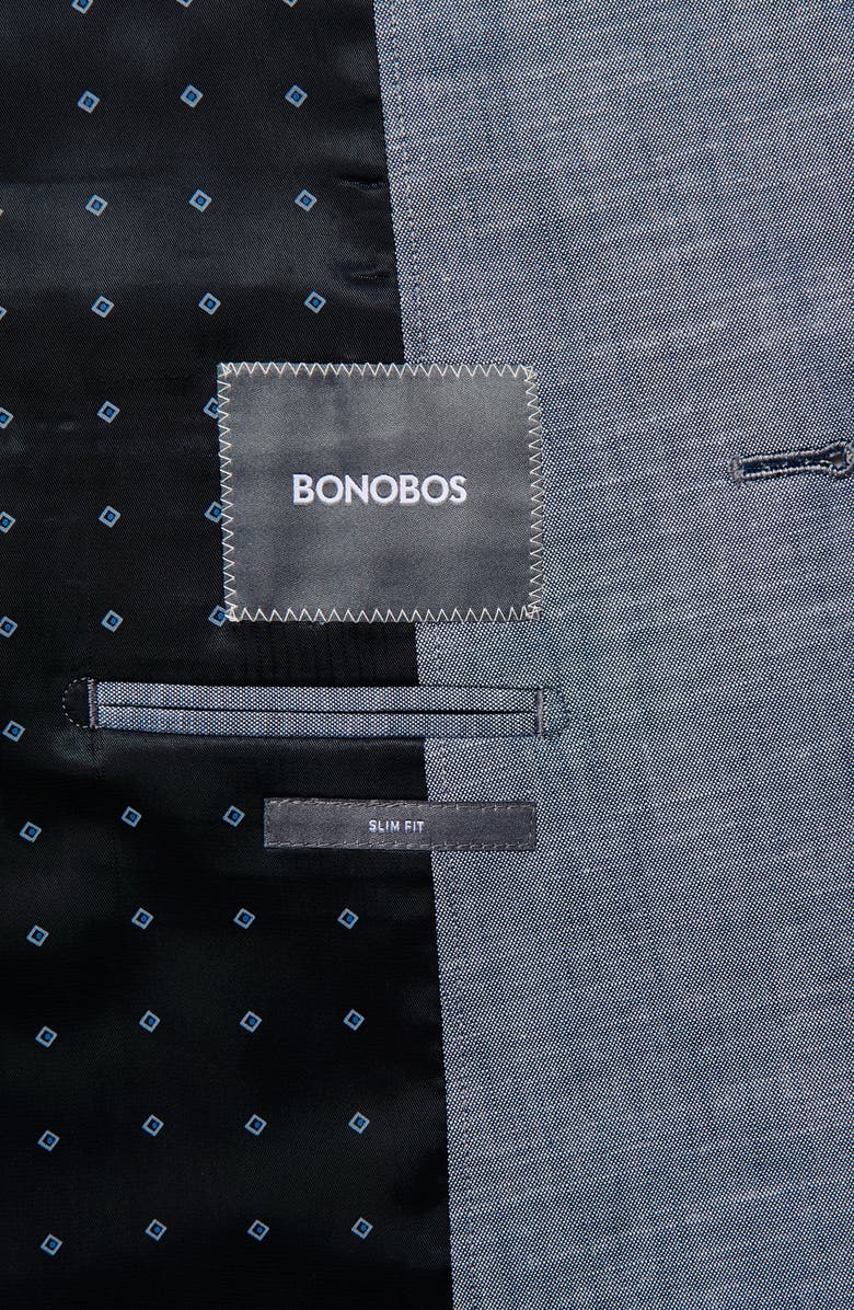 Bonobos Slim Fit Chambray Cotton Blazer, Alternate, color,