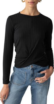 Sanctuary The Twist Front Rib Knit Top