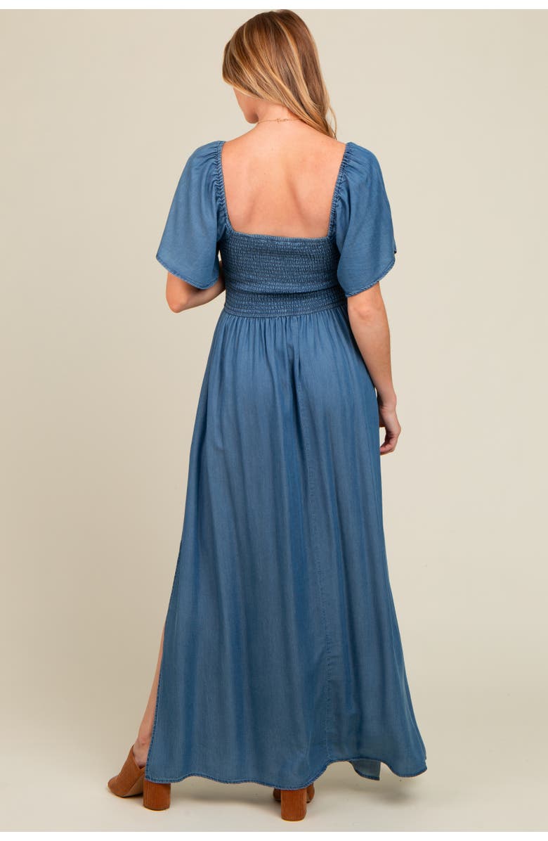 PinkBlush Chambray Smocked Maxi Dress, Alternate, color, Blue