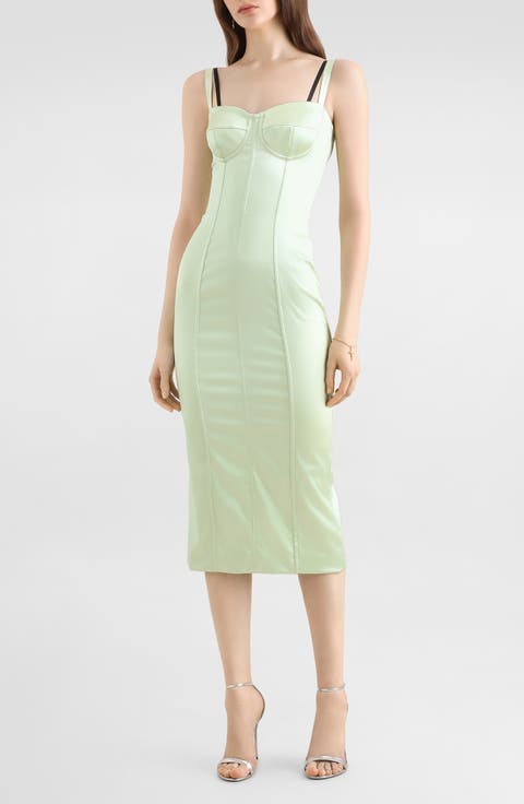 Satin Midi Cocktail Dress