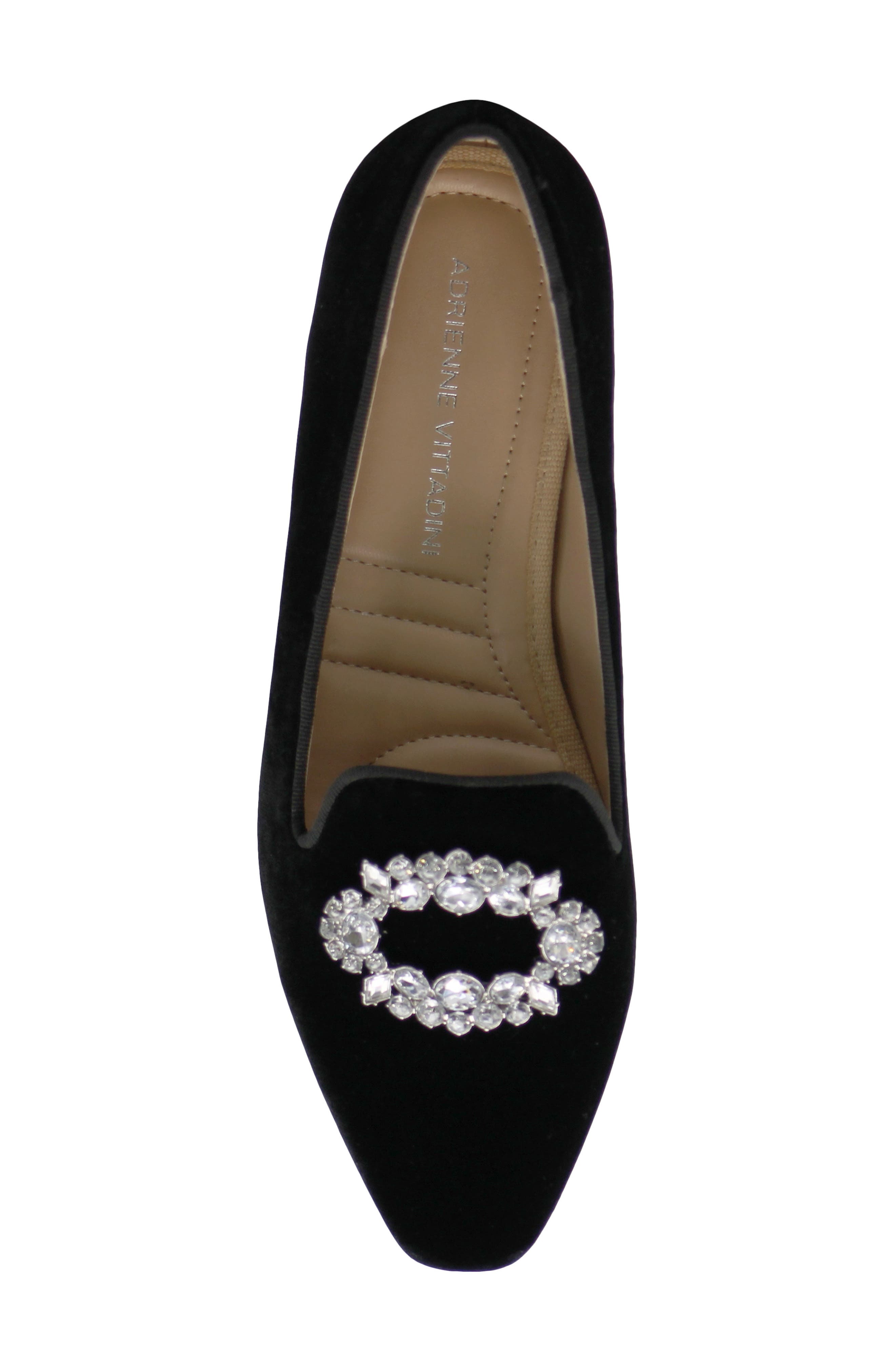 Adrienne Vittadini Valo Embellished Loafer Pump, Alternate, color, Black-Vt