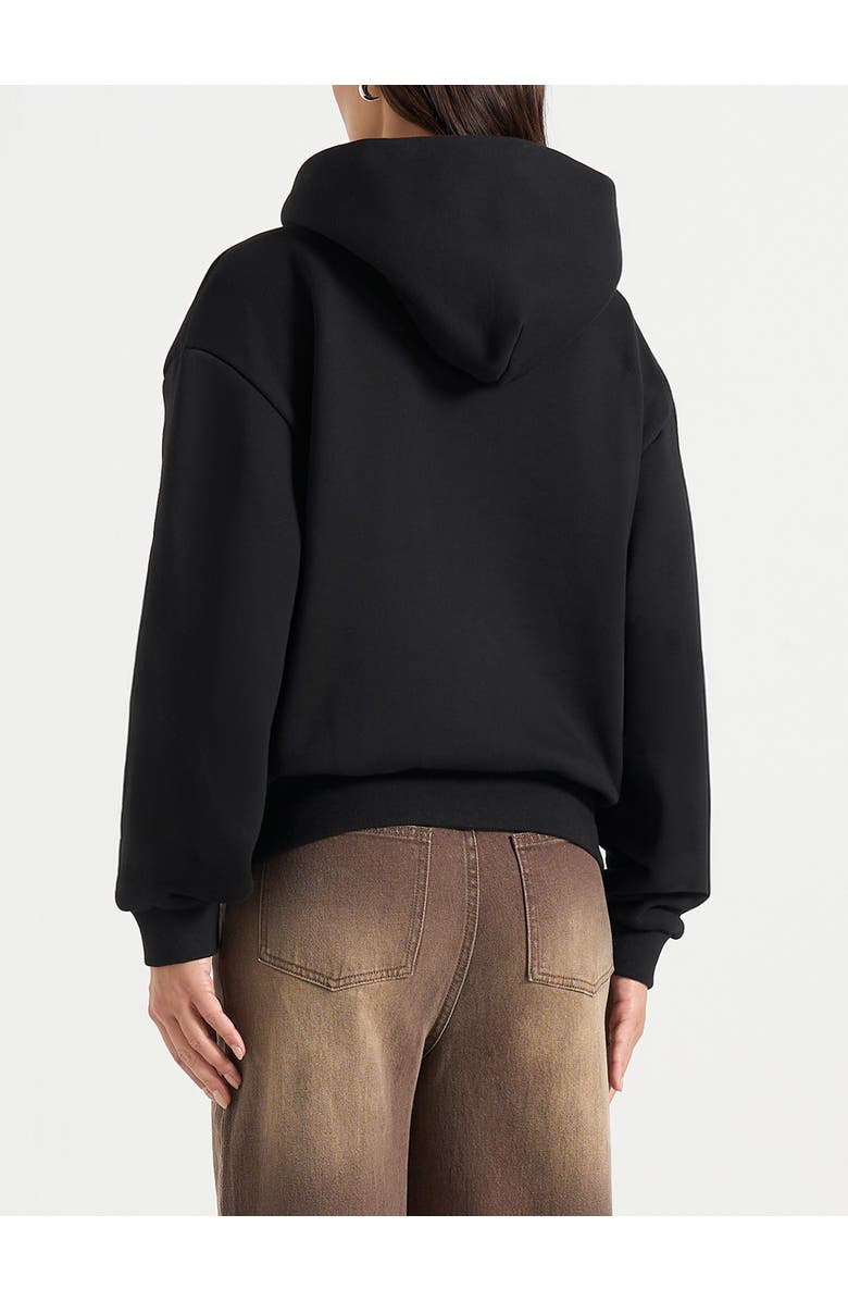 Manière De Voir Unisex Floral Eiffel Zip Hoodie, Alternate, color, Black