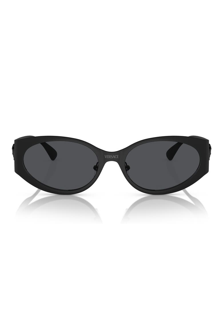 56mm Oval Sunglasses, Main, color, MATTE BLACK