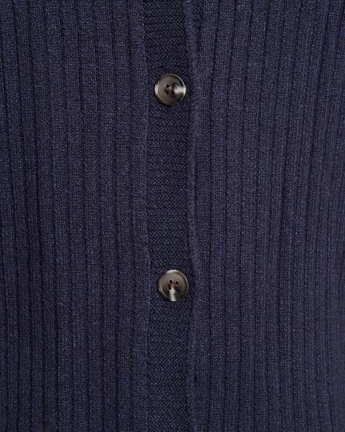 Draper James Luxe Cropped Rib Cardigan In Blue