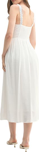 Lace Trim Corset Midi Dress
