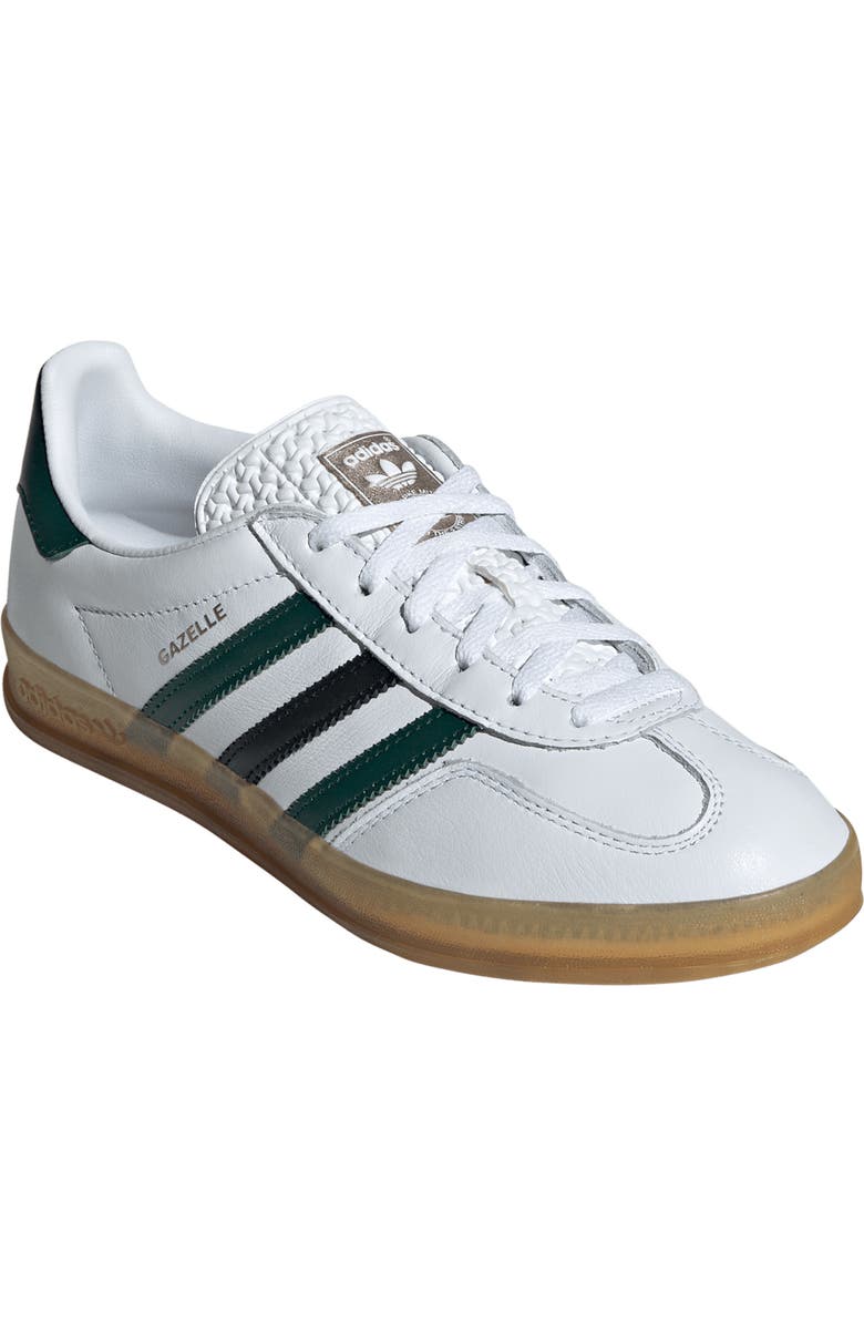 adidas Gazelle Indoor Sneaker, Main, color, White/ Green/ Black