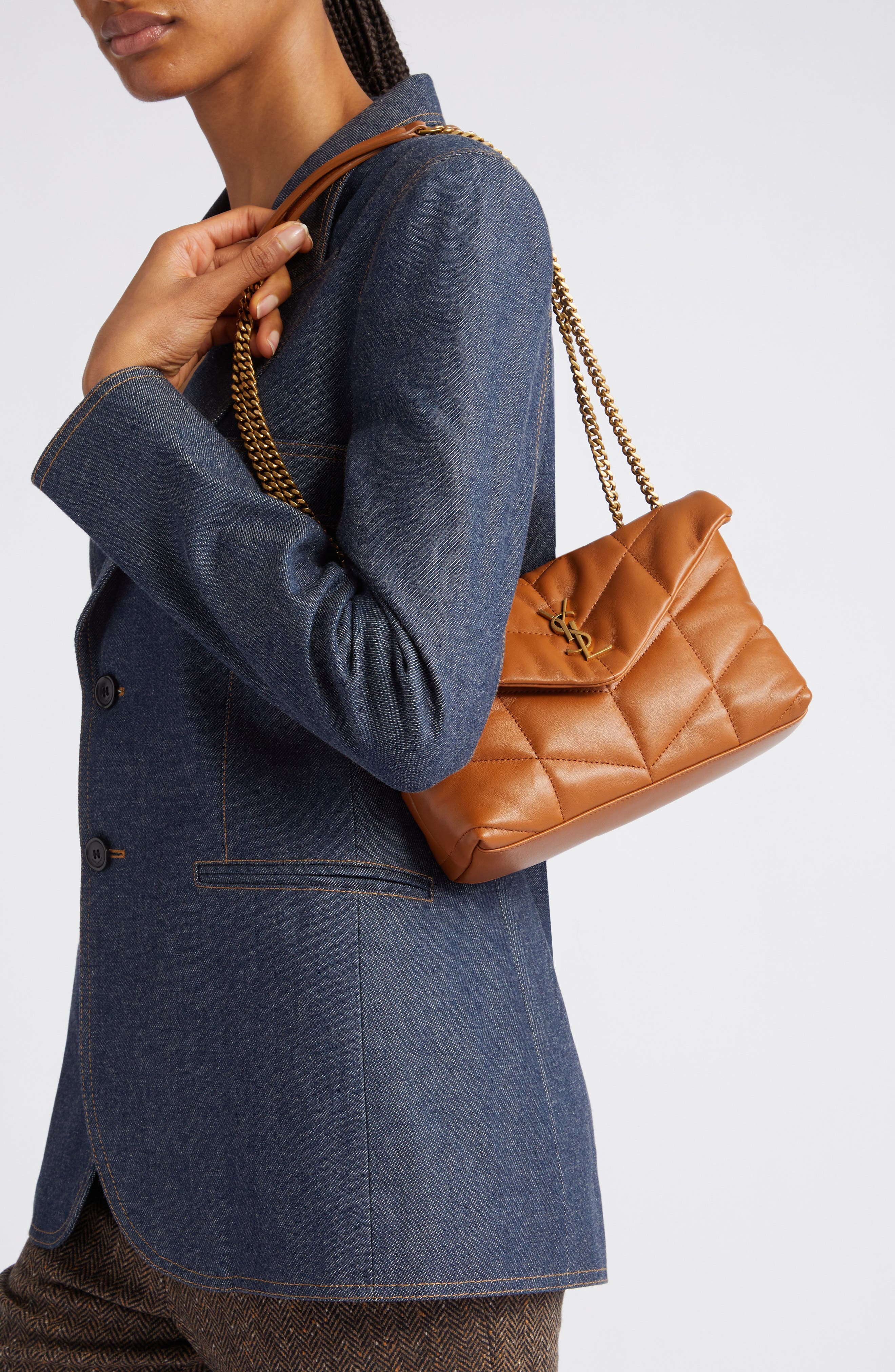 Saint Laurent Toy Loulou Puffer Quilted Leather Shoulder Bag, Alternate, color, 