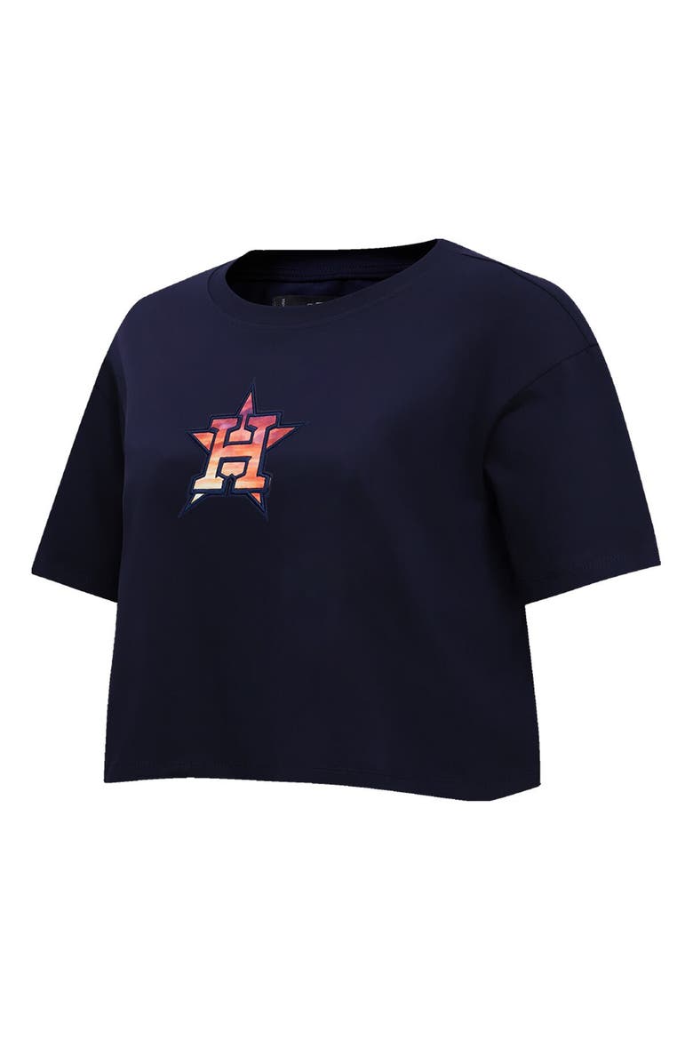 Women's Pro Standard Navy Houston Astros Painted Sky Boxy Cropped T-Shirt, Alternate, color, Navy