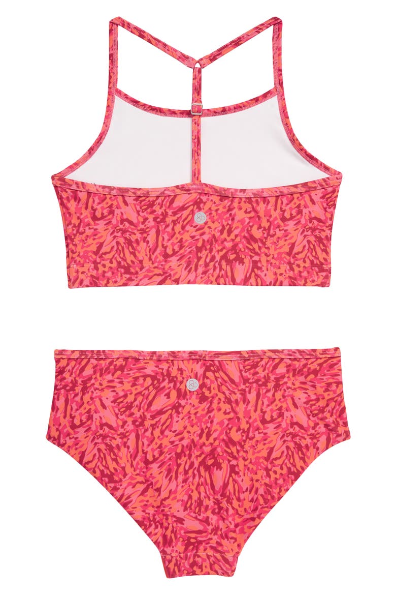 Kids' Reversible Two-Piece Swimsuit, Alternate, color, PINK LEMONADE SPLASH CAMO