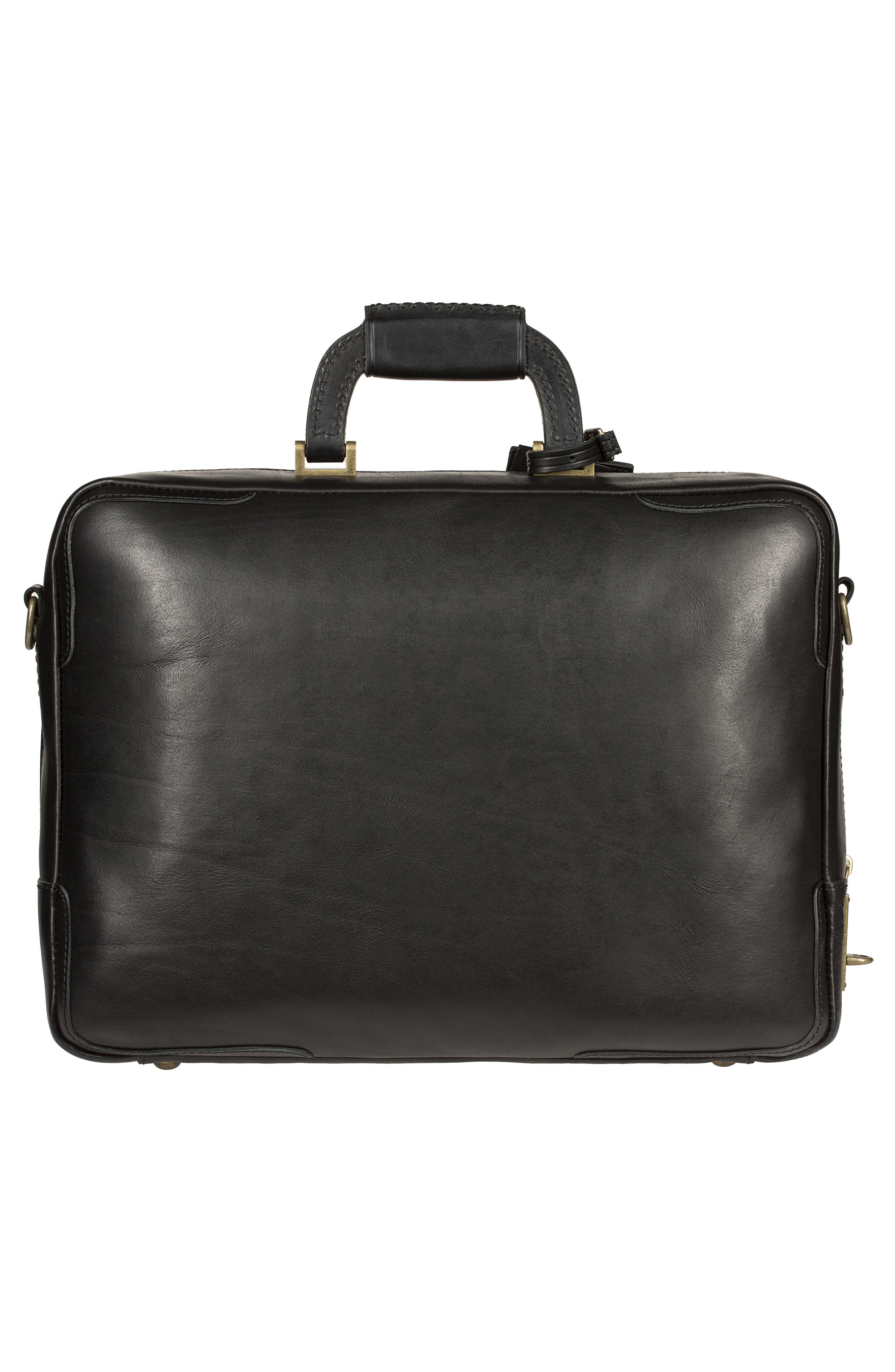 Will Leather Goods The Continental Leather Briefcase, Alternate, color, Black