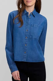 Foxcroft Jodie Denim Button-Up Shirt
