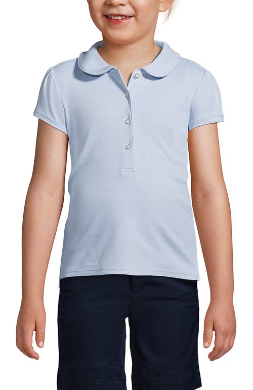 Lands' End Girls Short Sleeve Peter Pan Collar Polo Shirt In Blue