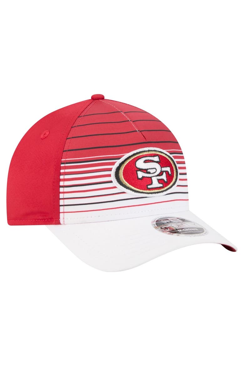 Men's New Era  White/Scarlet San Francisco 49ers Adventure Gradient 9FORTY M-Crown A-Frame Adjustable Hat, Alternate, color, White
