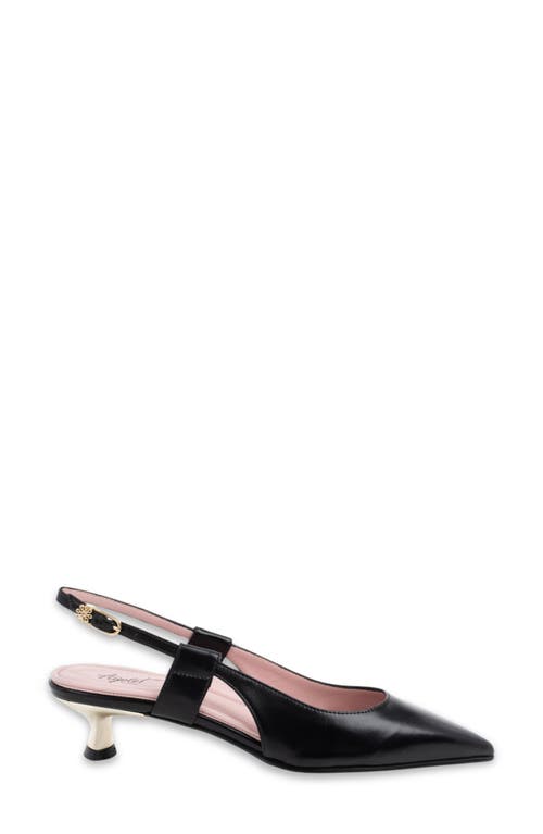 Ayelet By Naot Vida Slingback Pointed Toe Kitten Heel Pump In Black