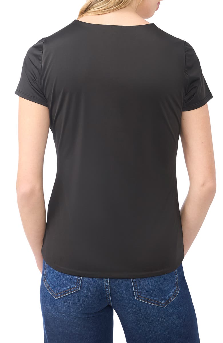Halogen<sup>®</sup> V-Neck Compression T-Shirt, Alternate, color, Rich Black 060