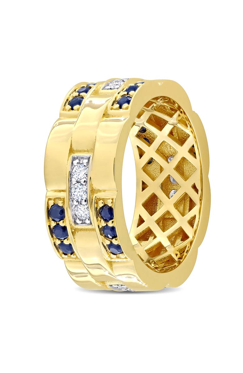 Julianna B. Sapphire & Diamond Triple Row Ring 14k, Alternate, color, Sapphire