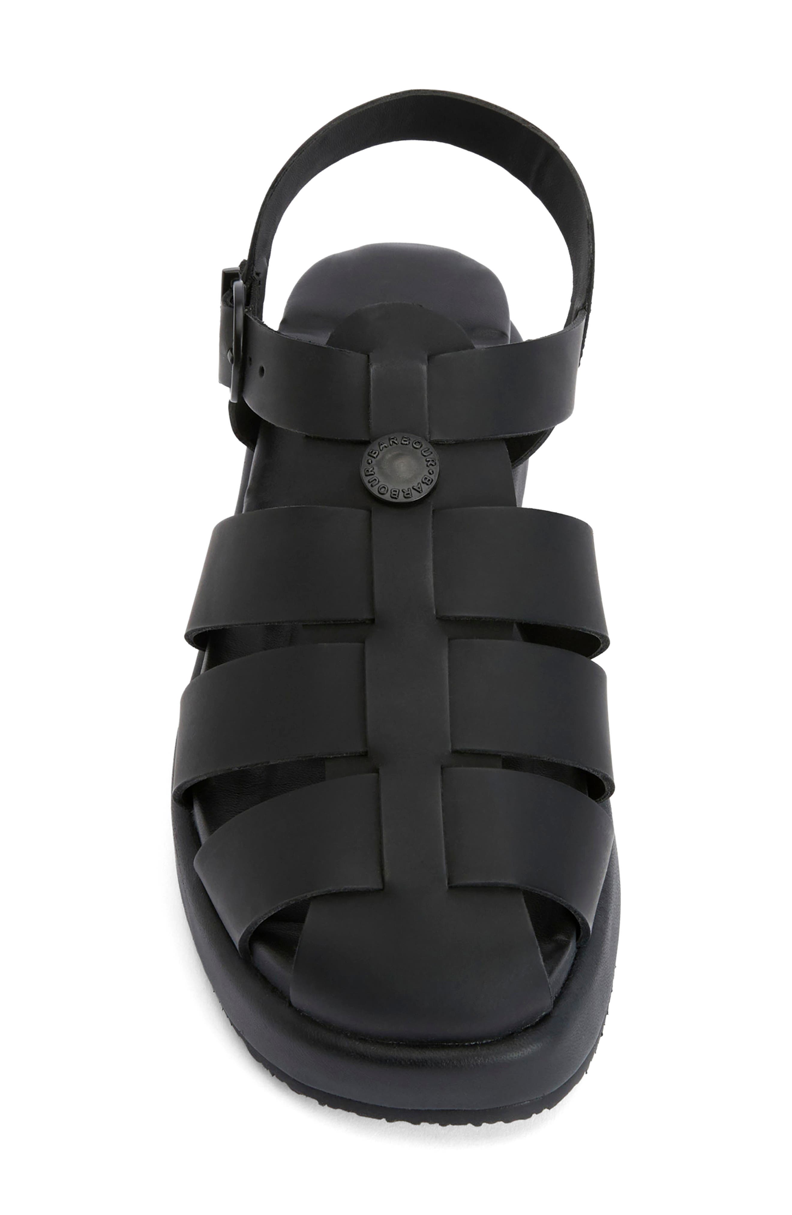 Barbour Hindburn Fisherman Sandal, Alternate, color, Black