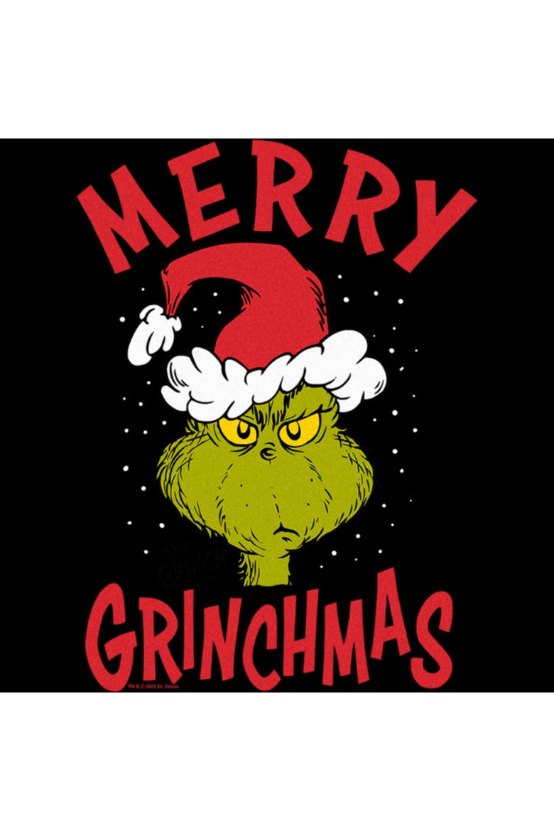 Women's Dr. Seuss Christmas Merry Grinchmas Short Sleeve Graphic T-Shirt, Alternate, color, Black
