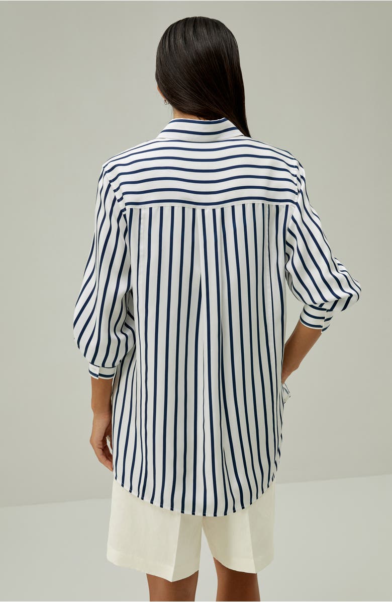 Lilysilk Oversized Palma Stripe Silk Shirt, Alternate, color, Palma Stripe