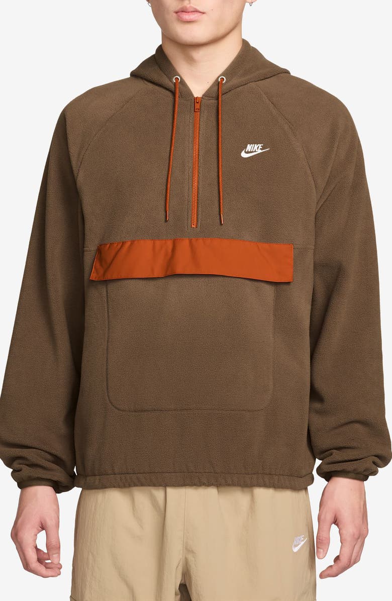 Nike Club Fleece Hoodie Sweatshirt, Main, color, Mosswood Brown