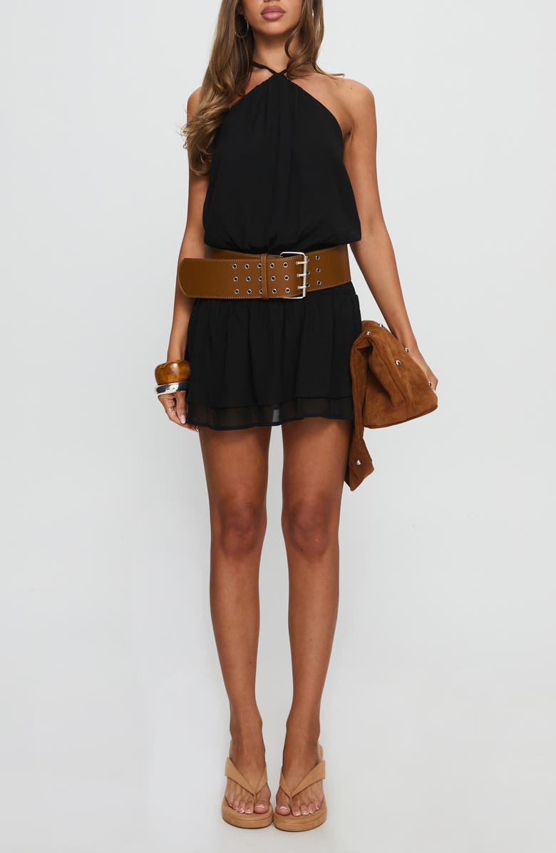 Princess Polly Khamira Halter Minidress, Main, color, Black