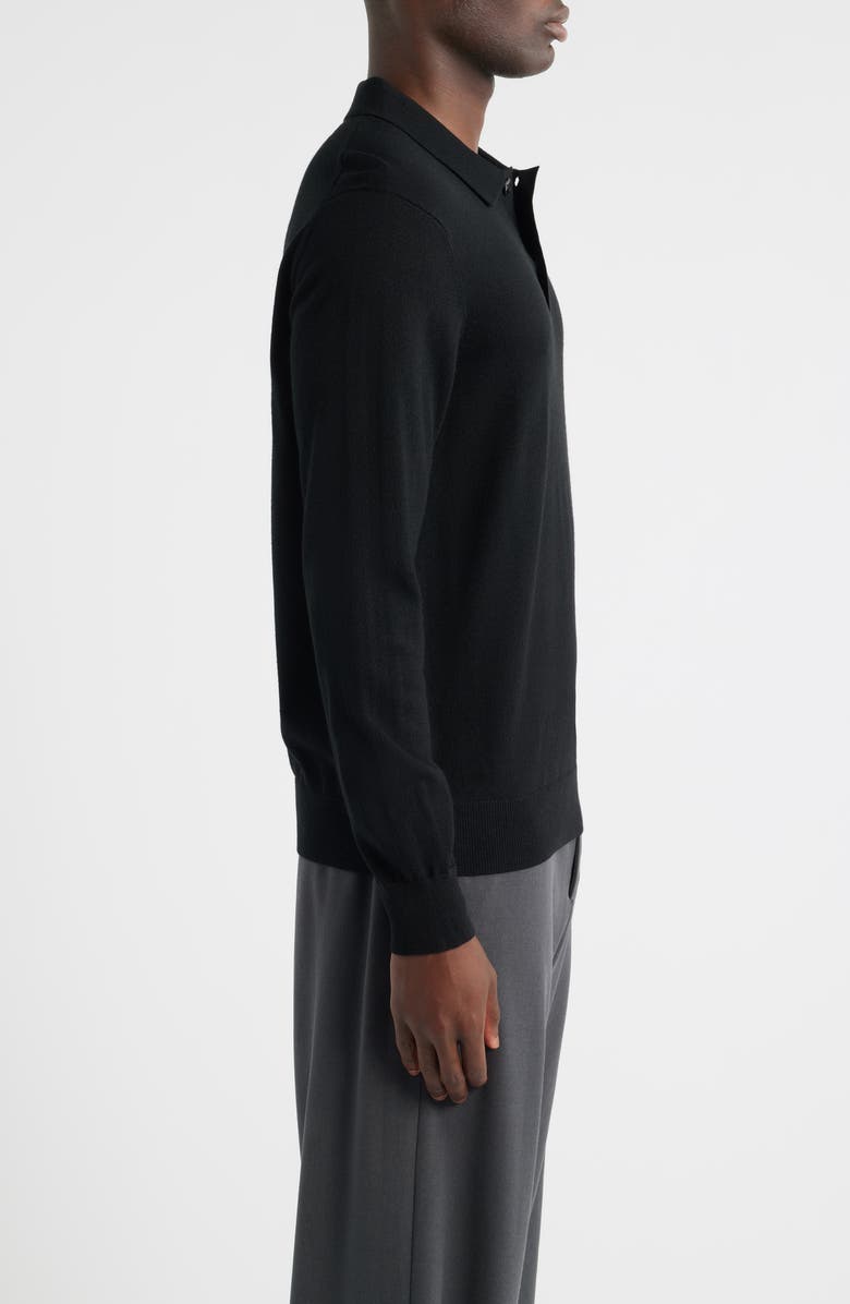 NN07 Serge 6584 Long Sleeve Wool Blend Polo Sweater, Alternate, color, Black