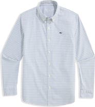 vineyard vines Kids' Wauwinet Tattersall Check Performance Cotton Blend Button-Down Shirt