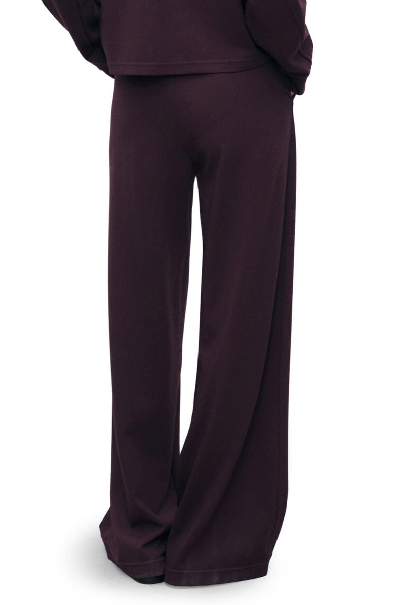MANGO Florida Elastic Waist Pants, Alternate, color, Burgundy