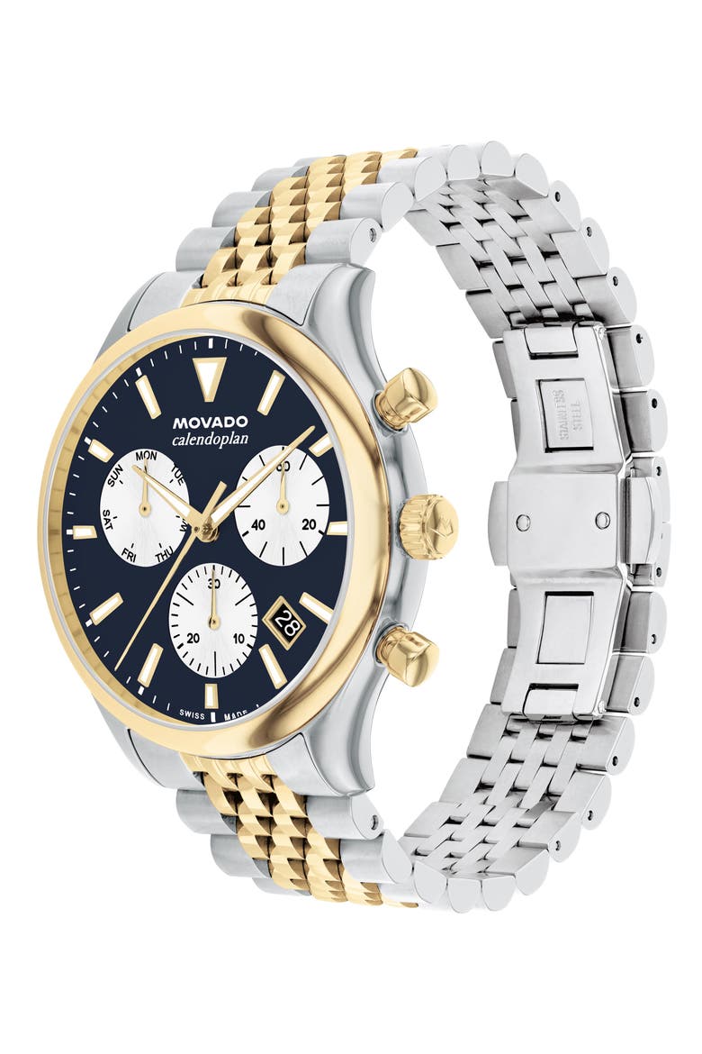 Calendoplan Bracelet Chronograph Watch, 43mm, Alternate, color, BLUE