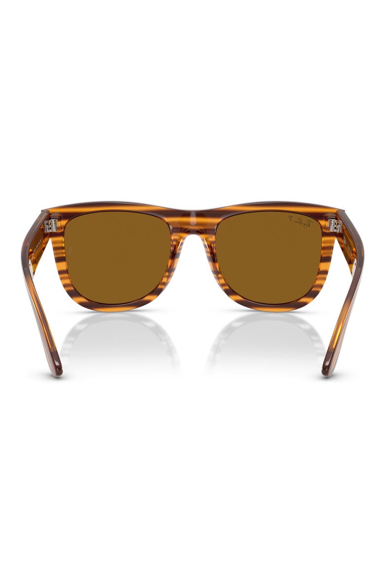 Wayfarer Reverse 53mm Polarized Square Sunglasses, Alternate, color, STRIPED HAVANA / DARK BROWN