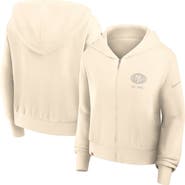Nike Women's Nike Cream San Francisco 49ers Glory Cropped Full-Zip Hoodie