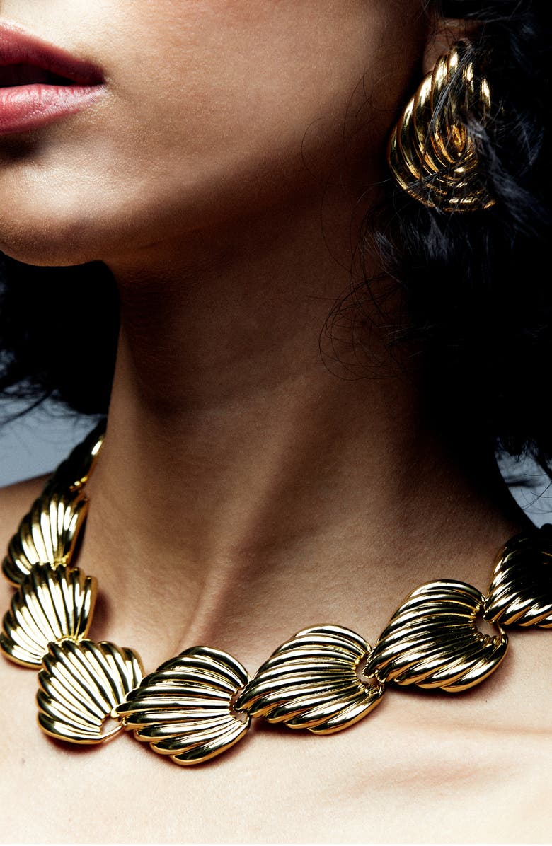 Julietta x Cassetto JC2 18K Gold Plate Collar Necklace, Alternate, color, Gold