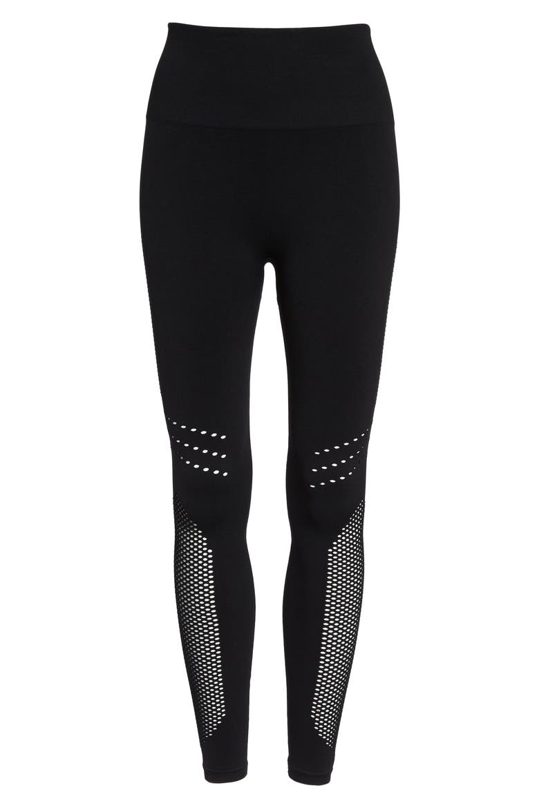 Essence Seamless High Waist Ankle Leggings, Alternate, color, BLACK