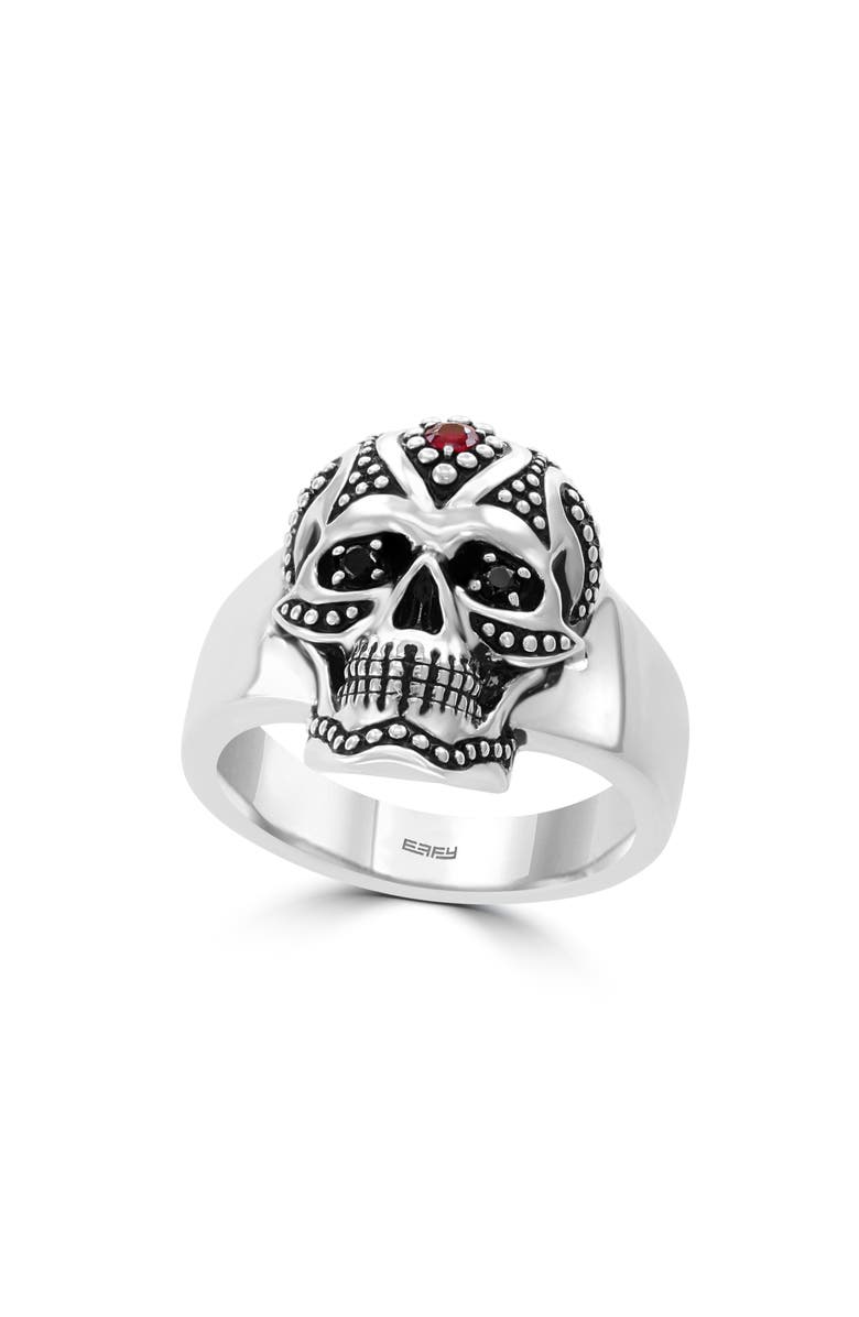 EFFY Mixed Gemstone Skull Ring, Main, color,