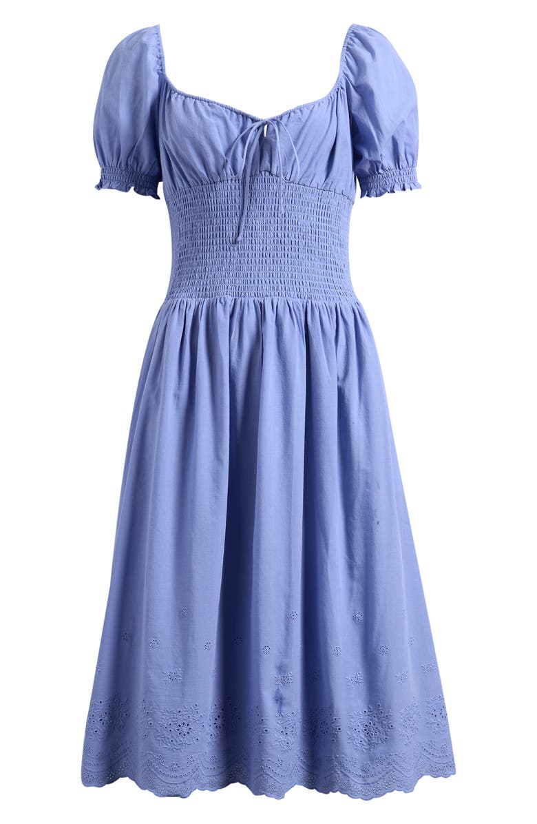 WAYF x Hannah Lovey Porter Dahlia Eyelet Detail Cotton Dress, Alternate, color, 