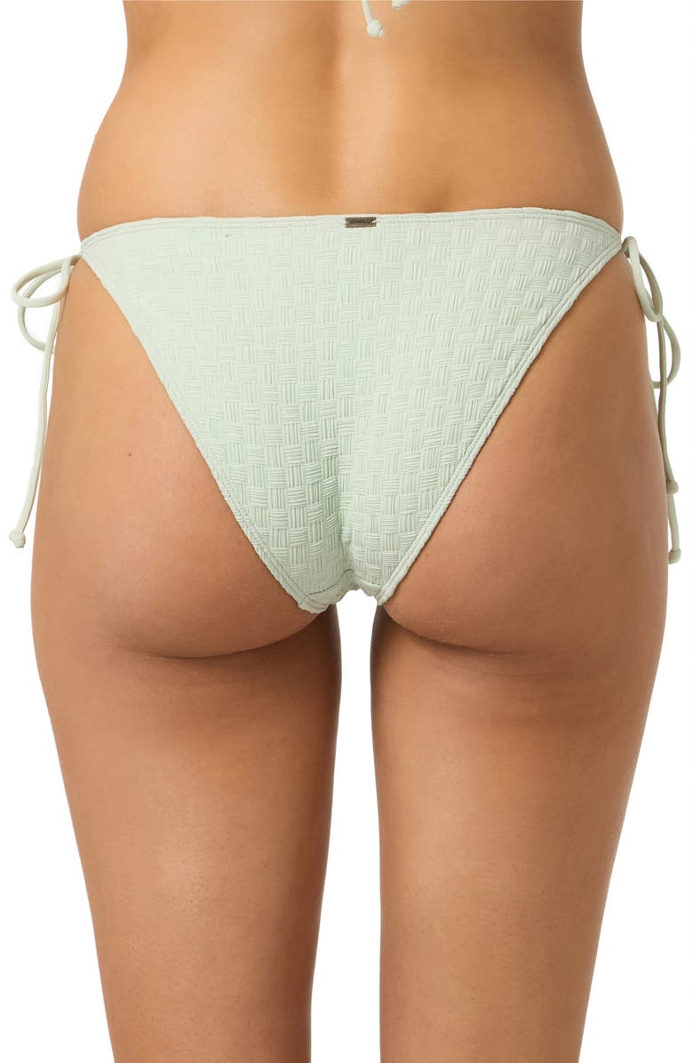 O'Neill Willow Weave Maracas Side Tie Bikini Bottoms, Alternate, color, Green Lily