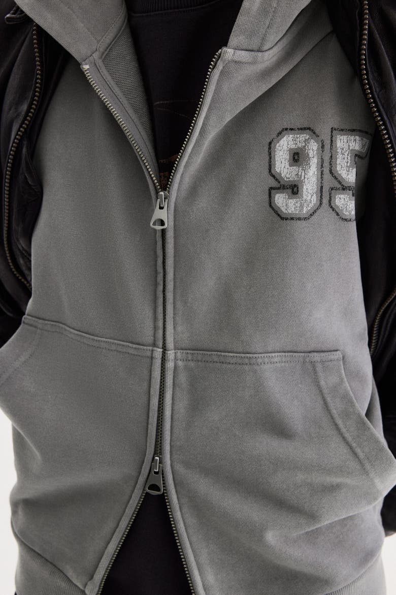 Oversized Fit Boxy Zip-through Hoodie, Alternate, color, Dusty gray/95