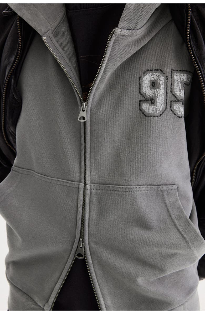 H&M Oversized Fit Boxy Zip-through Hoodie, Alternate, color, Dusty Gray/95